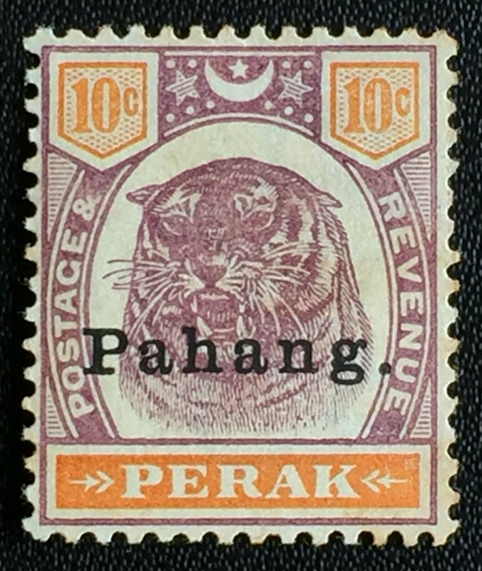 MALAYA 1898 Pahang opt Perak 10c MH SG#19 M2535