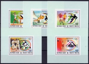 Upper Volta 1976 Sc#387/89C228/29 MONTREAL OLYMPIC 5 DELUXE SS IMPERFORATED MNH