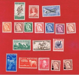 New Zealand #302-319  MNH OG   4 sets + singles    Free S/H 