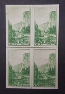 US Scott 756 1c Yosemite Centerline Cross Stamp Block MINT MH NGAI T6709