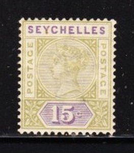 Album Treasures Seychelles Scott # 10  15c  Victoria  Mint Hinged
