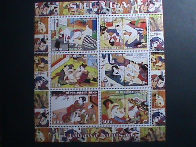 ​BENIN-2003 SHUNGA-FAMOUS JAPANESE NUDE ART PAINTING  #1 MNH SHEET-VERY FINE