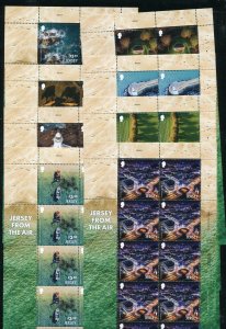 Jersey 2397-2404a From the Air Set of 9 Stamp Sheets MNH 2021