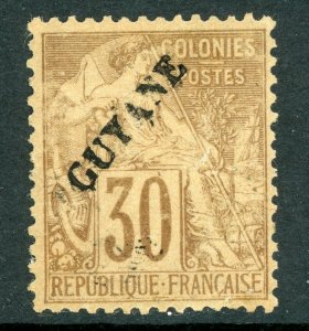 French Guiana 1892 French Colony 30¢ Brown Scott #26 Mint E44