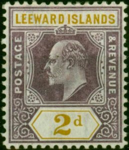Leeward Islands 1908 2d Dull Purple & Ochre SG31 Fine MM 