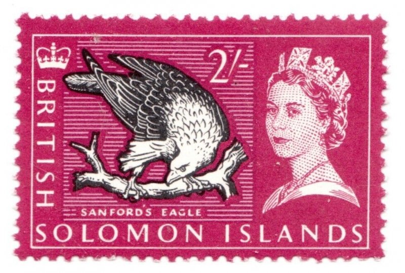 1966 British Solomon Islands Sc#138 - 2/-  Sandford's Eagle - MNH stamp Cv$7
