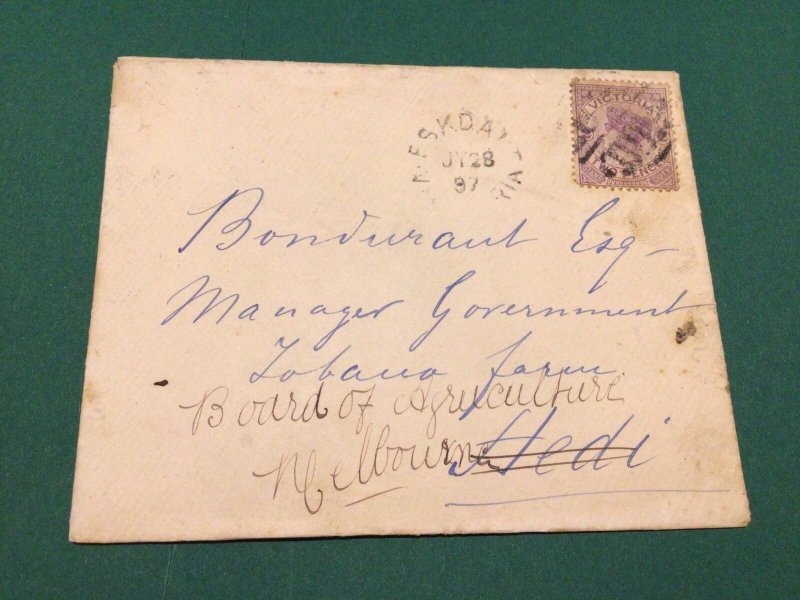 Australia Victoria Wangaratta  1897 stamps cover Ref 62225 