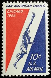 1959 10c Pan American Games, Chicago Scott C56 Mint F/VF NH