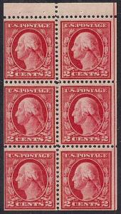 406A 2 cent Washington, Carmine Ty1 pane Stamp mint OG NH VF