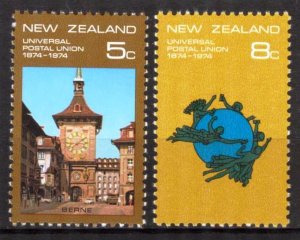 New Zealand 1974 Sc#554/555 UPU CENTENARY Set (2) MNH