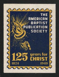 1949 American Baptist Publication Society Poster Stamp - 125 Years for Christ