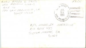 United States  Desert Storm Soldier's Free Mail 1991 U.S. Navy, USS Peleliu (...