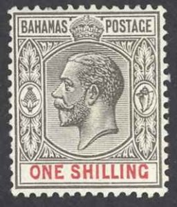 Bahamas Sc# 80 MH 1926 1sh black & red George V