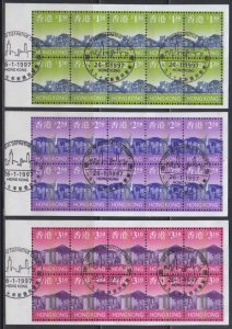 Hong Kong 1997 Coastline Definitive Stamps Booklet Panes Set of 3 Fine Used