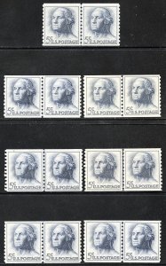 US Stamps # 1213 MNH XF Lot Of 7 Line Pair Tagged Scott Value $84.00