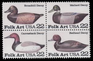 USA Scott 2138-2141a MNH**  Duck Decoy block CV$4