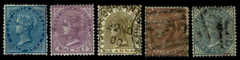 1873-76 India # 31-35 QV Watermark 38 - Used - VF - CV$57.00 (ESP#3839)