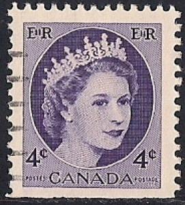 Canada #340 4 cent Queen Elizabeth 2, VF used