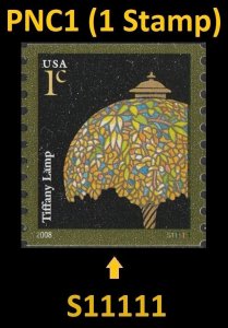 US 3758A American Design Tiffany Lamp 1c PNC1 S11111 MNH 2008