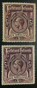 MOMEN: FALKLAND ISLANDS SG #67a,67b 1914,1916 MINT OG H £430 LOT #64718