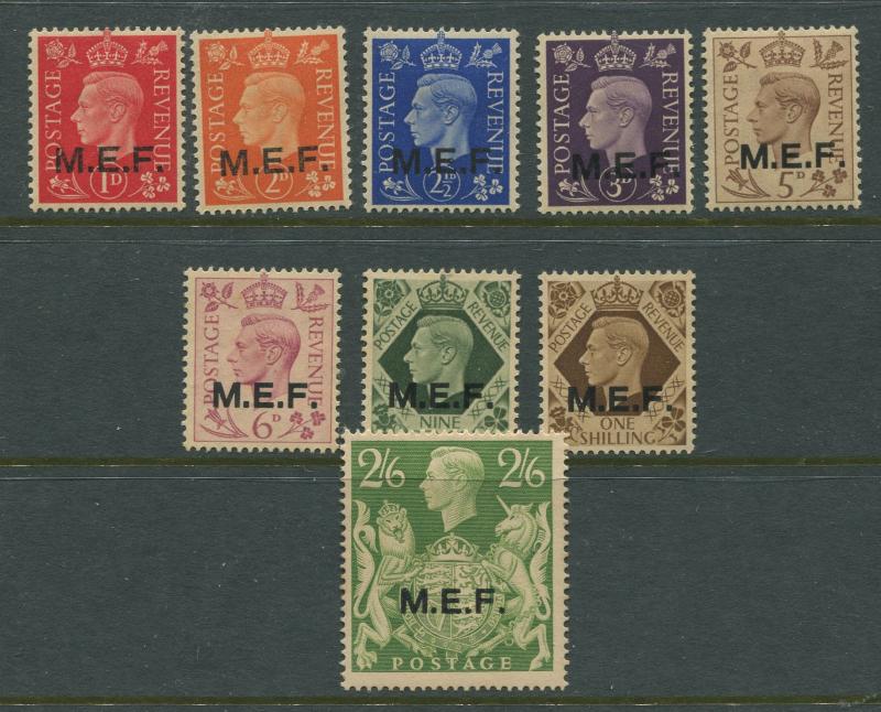 GB. M.E.F. - Scott 1-9 - Overprint -1942 - MVLH - Set of 9 Stamps