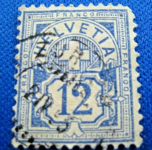 SWITZERLAND 1882  -  SCOTT # 74a      USED       (Xs9)
