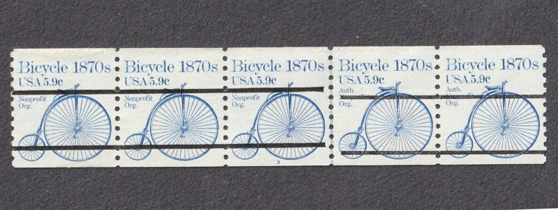 PNC5 5.9c Bicycle P/C 3 LG US #1901a MNH F-VF