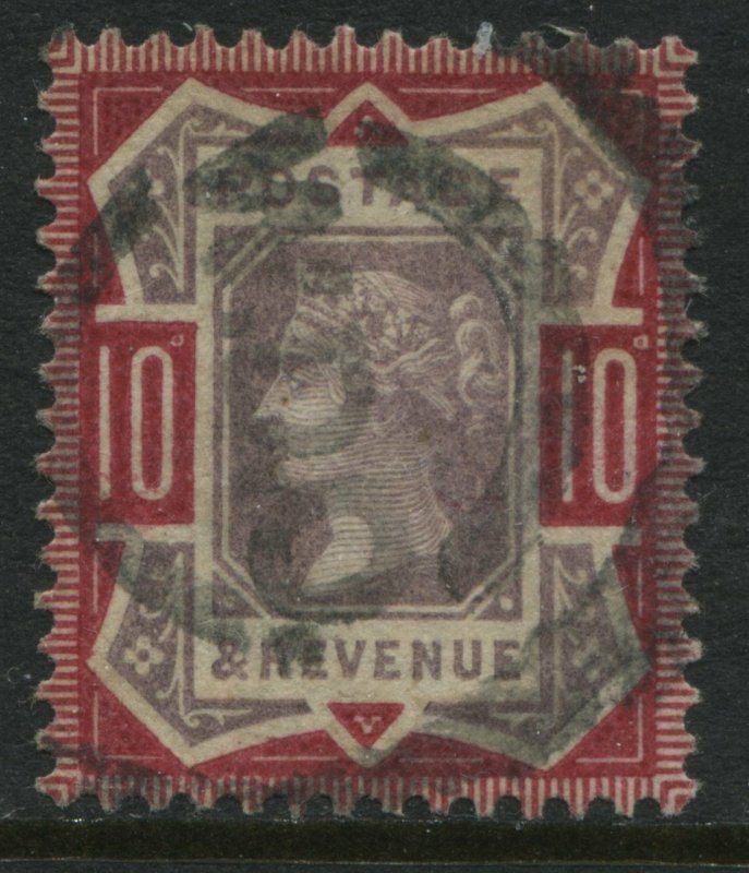 1887 QV Jubilee 10d struck by a light parcel cancel (40)