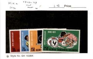 Kenya KUT Postage Stamp, #246-249 Mint LH, 1972 UNICEF
