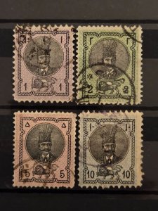 Iran / Persia Scott # 27-30 used 1876 complete set
