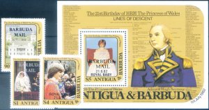 Barbuda. 1982 Royal Family. Series + Sheet.