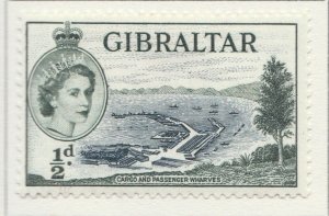 1953 British Colony Gibraltar 1/2d MH* Stamp A28P47F30417-