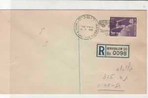 israel 1950 jerusalem cancel stamps cover ref 21524