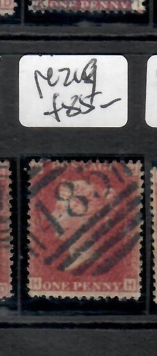 GREAT BRITAIN QV 1D RED PERF SC33 SG 43/44 PLATE 219 #485 CANCEL VFU PPP0613H