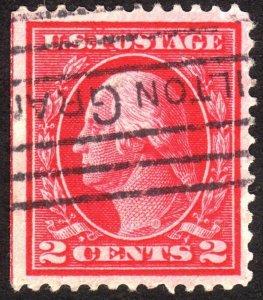 1912, US 2c, Washington, Used, Well centered, Sc 406