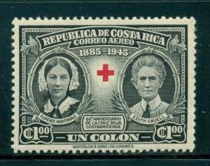 Costa Rica #C120 Air Mail Stamp 1945 1col. Red Cross Soc. Used Postmarked stamps