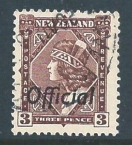 New Zealand #O66 Used 3p Maori Girl Ovptd. Official