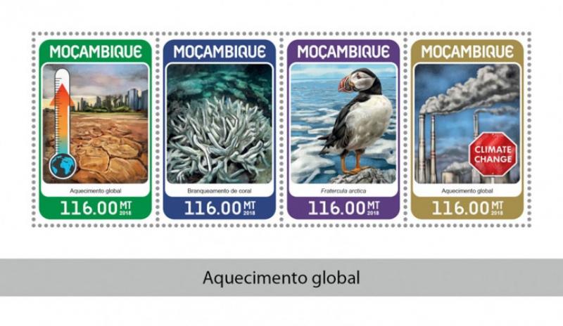 MOZAMBIQUE - 2018 - Global Warming - Perf 4v Sheet - MNH