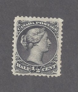 CANADA # 21iv VF MINT OGH 1/2c BLACK LARGE QUEEN SPUR BY SCROLL VARIETY BS30786