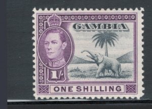 Gambia 1938 King George VI & Elephant Badge of Gambia 1sh Scott # 138 MH