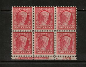 USA #369 Very Fine Never Hinged Plate Block Of Six **With Certificate**