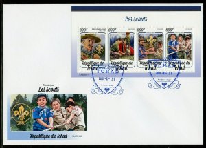 CHAD 2020 SCOUTS BADEN POWELL  SHEET FIRST DAY COVER