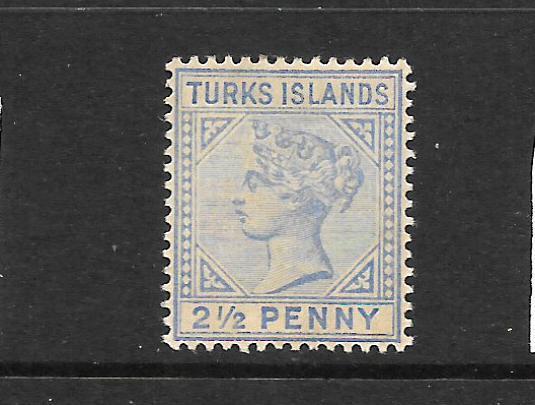 TURKS ISLANDS  1889-93   2 1/2d   QV  MH    SG 65