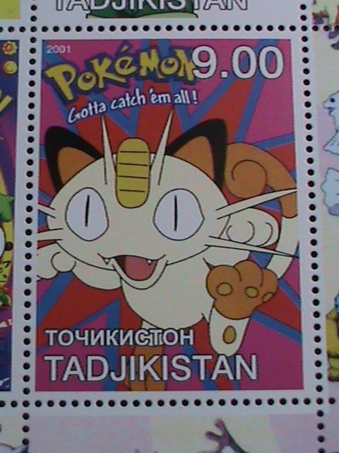 TAJIKISTAN STAMP- POKEMON- GOTTA CATCH  THEM ALL  STAMP MNH FULL SHEET  VF