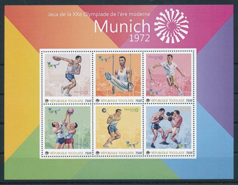 [106959] Togo 2012 Olympic Games Munich gymnastics tennis basketball Sheet MNH