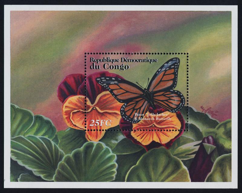 Congo CR 1610-2 MNH Flowers, Rose, Insect, Honey Bee