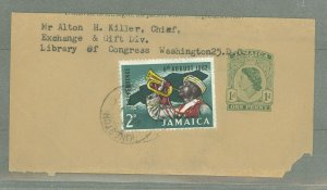 Jamaica  1c green on light brown, Nick at lower right, From Kingston