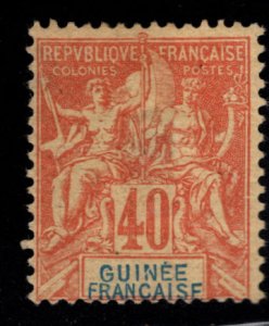 French Guinea Scott 10 MH* 1892 Perf 14x13.5 gum thin spots