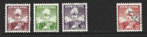 GREENLAND Scott #2-3 Mint & # 4, 6 Used Christian X stamps 2018 CV $8.10