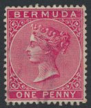 Bermuda  SG 24 SC# 19c MVLH Carmine rose    see details and scans